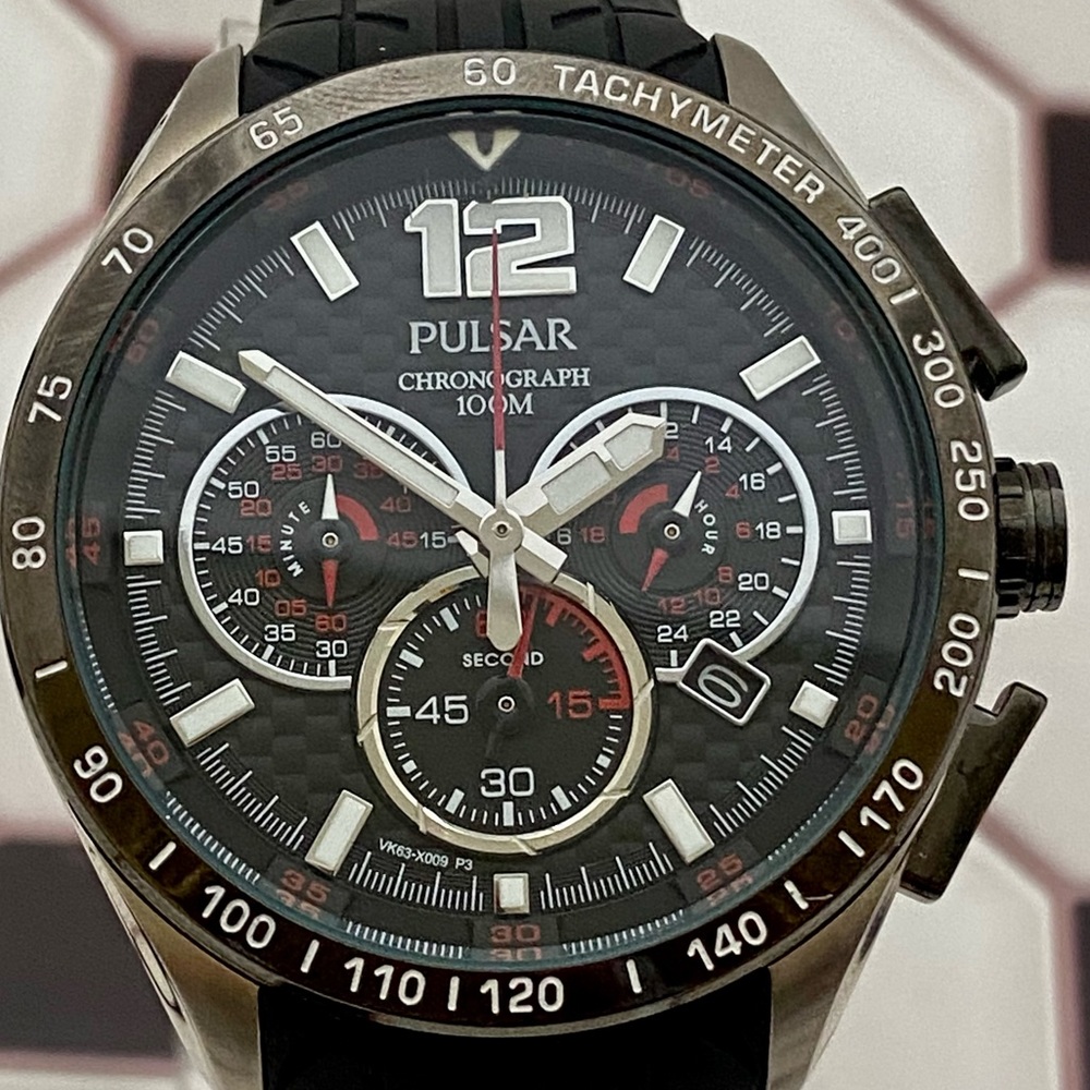 Pulsar Chronograph Tachymeter Racing Watch Tire Tread… Gem